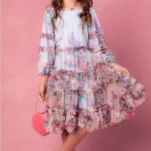 Ivy City Co Pastel Floral Ruffle Dress